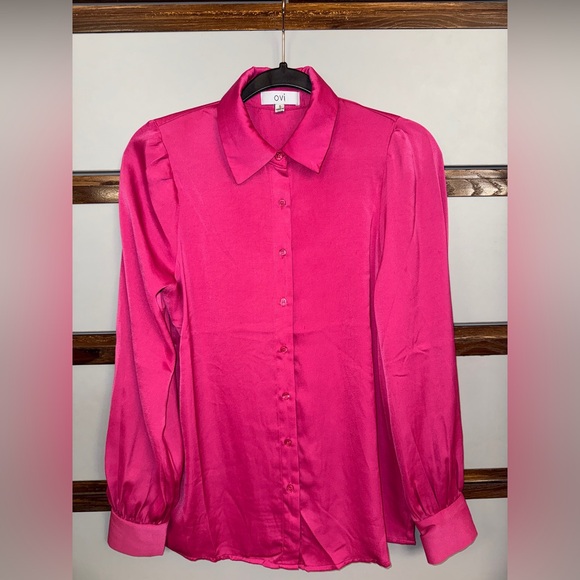 Bohme Tiffany Button Down Vibrant Magenta Button-Up Shirt Size Small 🌺 - Picture 2 of 4